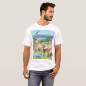 アフリカ野生生物:サバンナ水彩壁紙。 Tシャツ (正面フル)