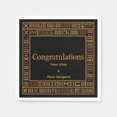 アフリカ金ゴールドケンテウェディングパーティナプキン スタンダードカクテルナプキン (正面)