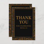 アフリカ金ゴールドケンテベビーシャワーサンキューカード サンキューカード (正面/裏面)