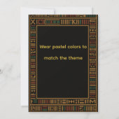 アフリカ金ゴールドケンテベビーシャワー招待状カード 招待状 (裏面)