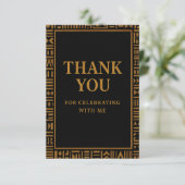 アフリカ金ゴールドケンテ誕生日サンキューカード サンキューカード (スタンド正面)