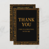 アフリカ金ゴールドケンテ誕生日サンキューカード サンキューカード (正面/裏面)