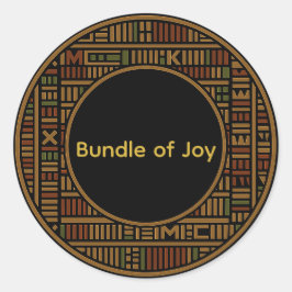 アフリカ金ゴールドケンテ赤ちゃんシャワーラウンドステッカー ラウンドシール