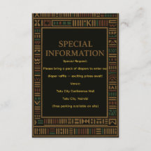 アフリカ金ゴールドケント赤ちゃんシャワーエンクロージャカード