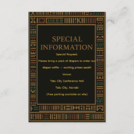 アフリカ金ゴールドケント赤ちゃんシャワーエンクロージャカード エンクロージャーカード