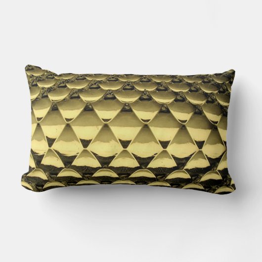 アフリカ金ゴールドメタリックスネークスキン ランバークッション (正面)