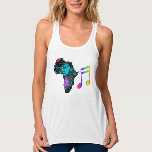 アフリカ音楽レディースTシャツ&トップス販売 タンクトップ (正面)