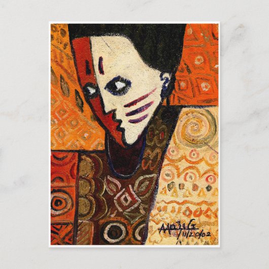 アフリカ顔ポストカード ポストカード (正面)