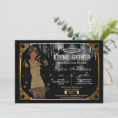 アフリカ風のグレート・ギャツビー・ブライズシャワー招待状 招待状 (スタンド正面)