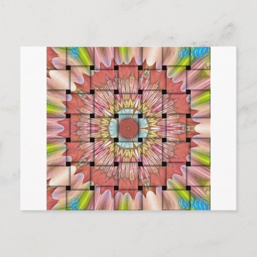 アフリカ風インスピレーションアートプリント - 幾何学的な織りデザイン ポストカード (正面)