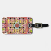 アフリカ風インスピレーションアートプリント - 幾何学的な織りデザイン ラゲッジタグ (正面横)