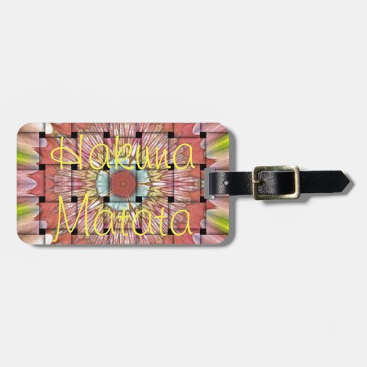 アフリカ風インスピレーションアートプリント - 幾何学的な織りデザイン ラゲッジタグ (正面横)