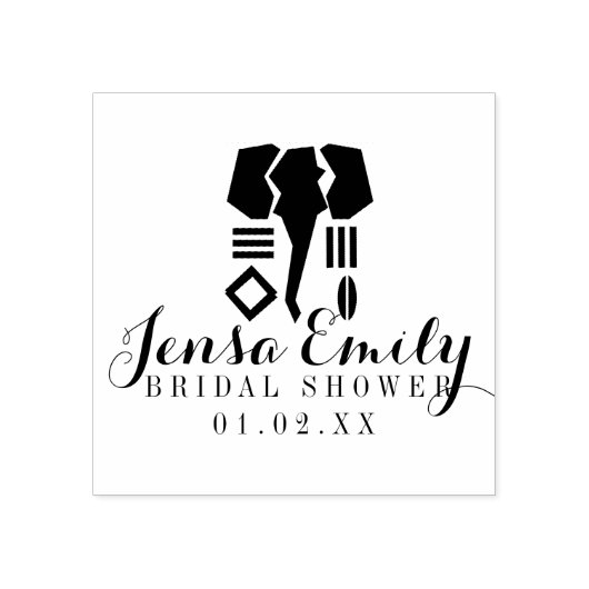 アフリカ風ウェディング モチーフの結婚式前夜祭 記念品 ラバースタンプ (インプリント)