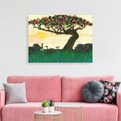 アフリカ飛行機の象 キャンバスプリント (インサイチュ (リビング))