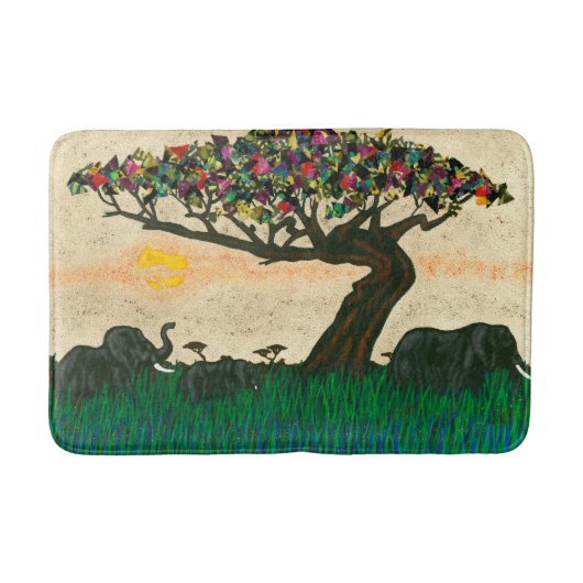 アフリカ飛行機の象 バスマット (正面)