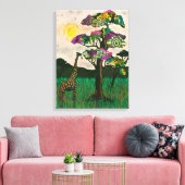 アフリカ飛行機キリン キャンバスプリント (インサイチュ (リビング))