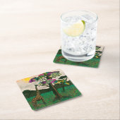 アフリカ飛行機キリン スクエアペーパーコースター (インサイチュ)