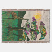 アフリカ飛行機キリン スローブランケット (正面)