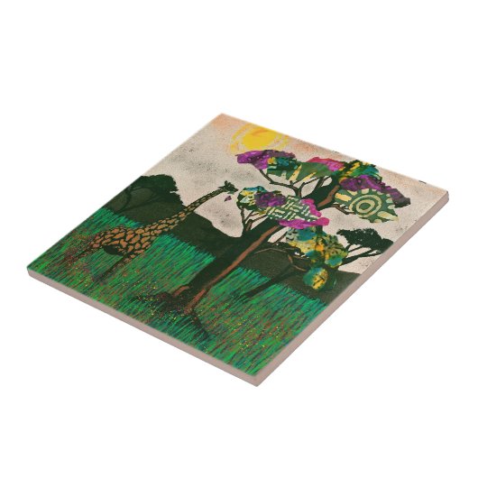 アフリカ飛行機キリン タイル (側面)