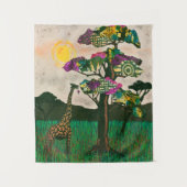 アフリカ飛行機キリン タペストリー (正面)