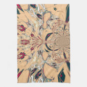 アフリカ鮮やか万華鏡のように千変万化するパターン:ピーチな喜び キッチンタオル (縦)