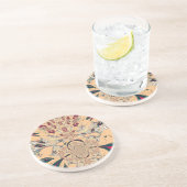 アフリカ鮮やか万華鏡のように千変万化するパターン:ピーチな喜び コースター (側面)