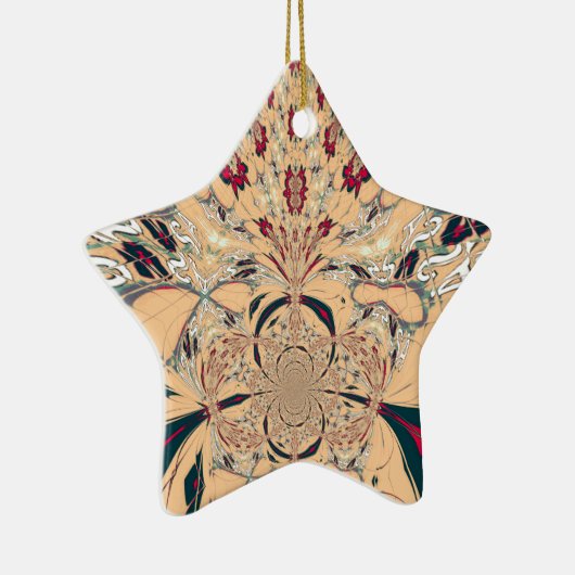 アフリカ鮮やか万華鏡のように千変万化するパターン:ピーチな喜び セラミックオーナメント (右)