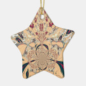 アフリカ鮮やか万華鏡のように千変万化するパターン:ピーチな喜び セラミックオーナメント (左)