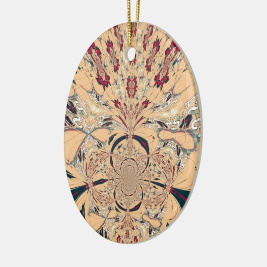 アフリカ鮮やか万華鏡のように千変万化するパターン:ピーチな喜び セラミックオーナメント (左)