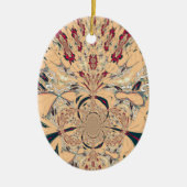 アフリカ鮮やか万華鏡のように千変万化するパターン:ピーチな喜び セラミックオーナメント (正面)