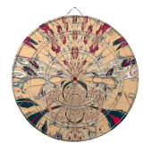 アフリカ鮮やか万華鏡のように千変万化するパターン:ピーチな喜び ダーツボード (正面)
