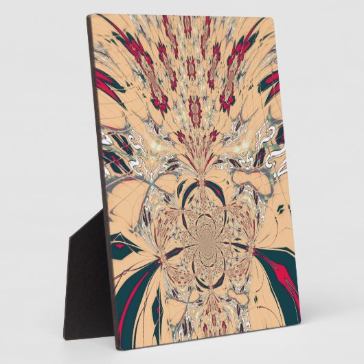 アフリカ鮮やか万華鏡のように千変万化するパターン：ピーチな喜び フォトプラーク (側面)