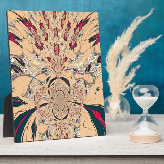 アフリカ鮮やか万華鏡のように千変万化するパターン:ピーチな喜び フォトプラーク (側面)