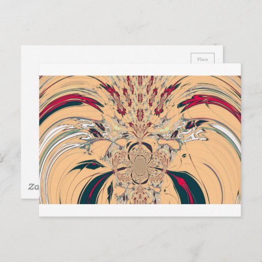 アフリカ鮮やか万華鏡のように千変万化するパターン:ピーチな喜び ポストカード (正面/裏面)