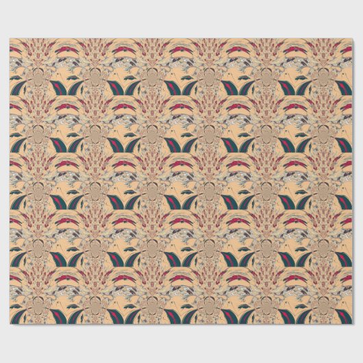 アフリカ鮮やか万華鏡のように千変万化するパターン:ピーチな喜び ラッピングペーパー (フラット)