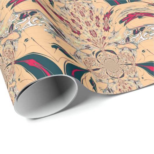 アフリカ鮮やか万華鏡のように千変万化するパターン:ピーチな喜び ラッピングペーパー (ロールコーナー)