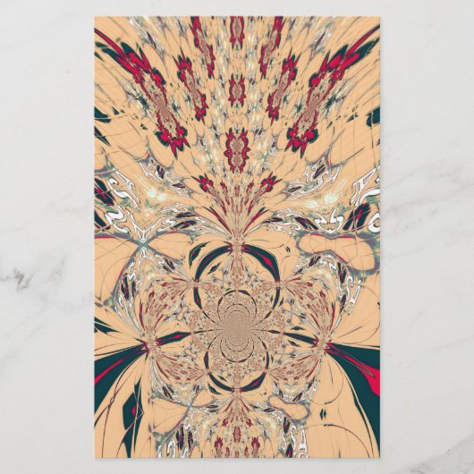 アフリカ鮮やか万華鏡のように千変万化するパターン:ピーチな喜び 便箋 (正面)