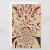 アフリカ鮮やか万華鏡のように千変万化するパターン:ピーチな喜び 便箋 (正面/裏面)