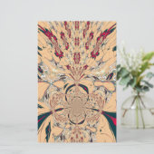 アフリカ鮮やか万華鏡のように千変万化するパターン:ピーチな喜び 便箋 (スタンド正面)