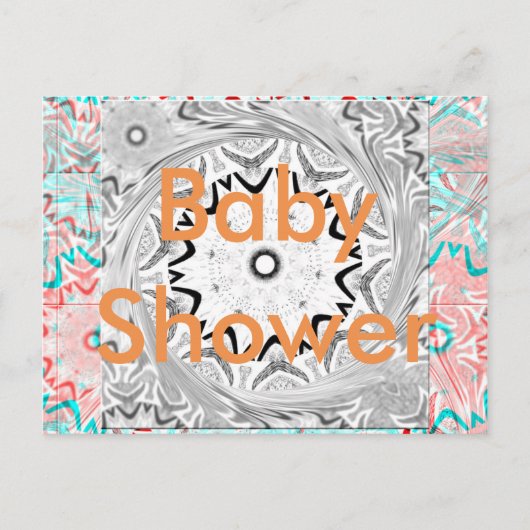 アフリカ鮮やか文化：ピンクとシアンの融合 インビテーションポストカード (正面)