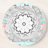 アフリカ鮮やか文化:ピンクとシアンの融合 コースター (正面)