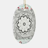 アフリカ鮮やか文化:ピンクとシアンの融合 セラミックオーナメント (右)