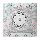 アフリカ鮮やか文化:ピンクとシアンの融合 タイル (正面)