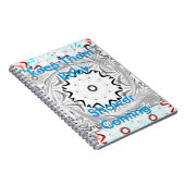 アフリカ鮮やか文化:ピンクとシアンの融合 ノートブック (右側)