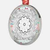 アフリカ鮮やか文化:ピンクとシアンの融合 メタルオーナメント (左)