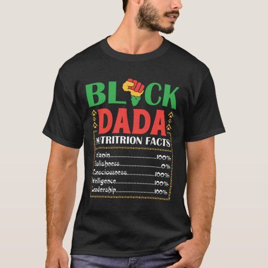 アフリカ黒のダダ栄養ファクトメラニン意識 Tシャツ (正面)