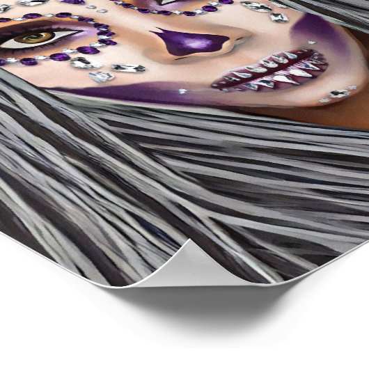 アフリカ黒人女性ブードゥープリエスファンタジーアート ポスター (角)