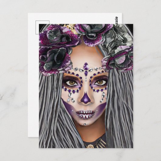 アフリカ黒人女性ブードゥープリエスファンタジーアート ポストカード (正面/裏面)