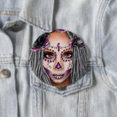 アフリカ黒人女性ブードゥープリエスファンタジーアート 缶バッジ (インサイチュ)