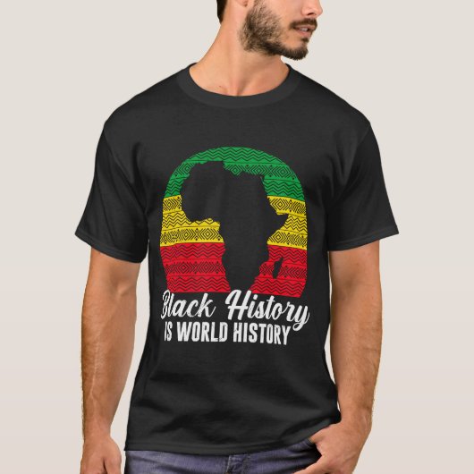 アフリカ黒人歴史は世界史アフリカ3 Tシャツ (正面)